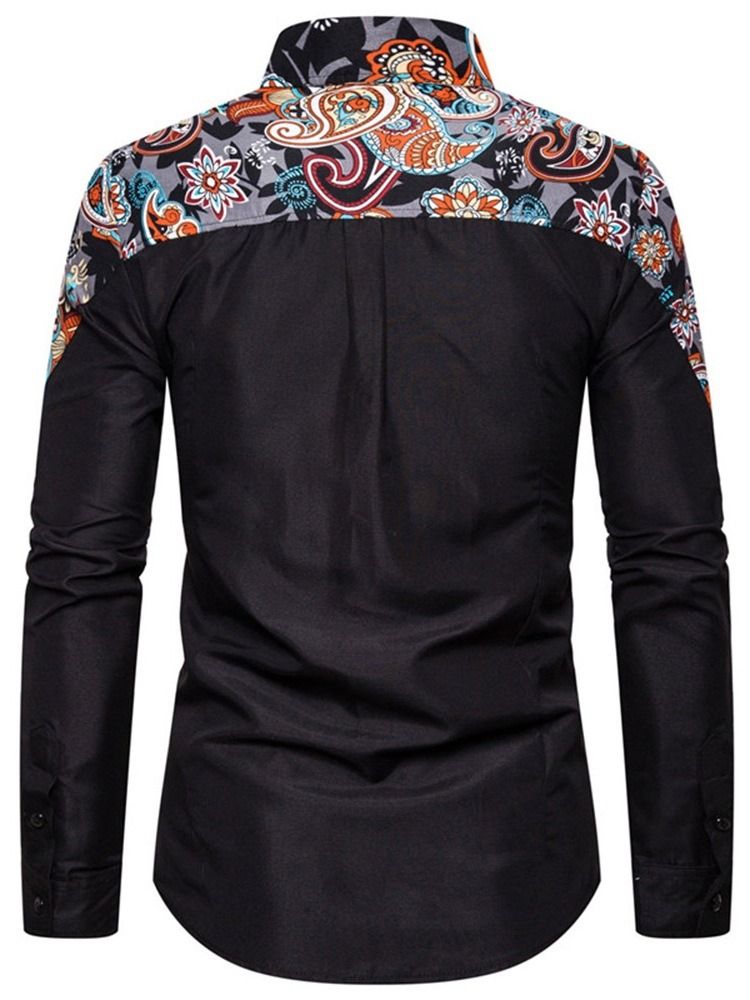 Print Floral Casual Singleshirt For Menn