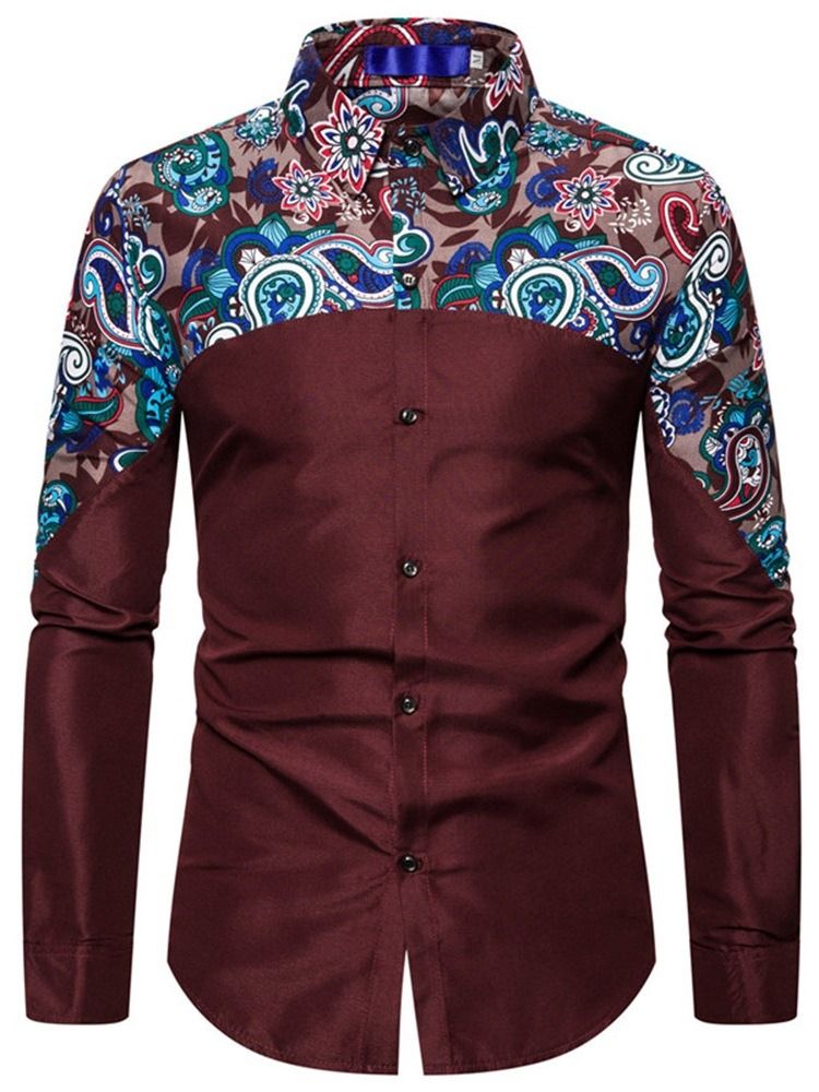 Print Floral Casual Singleshirt For Menn