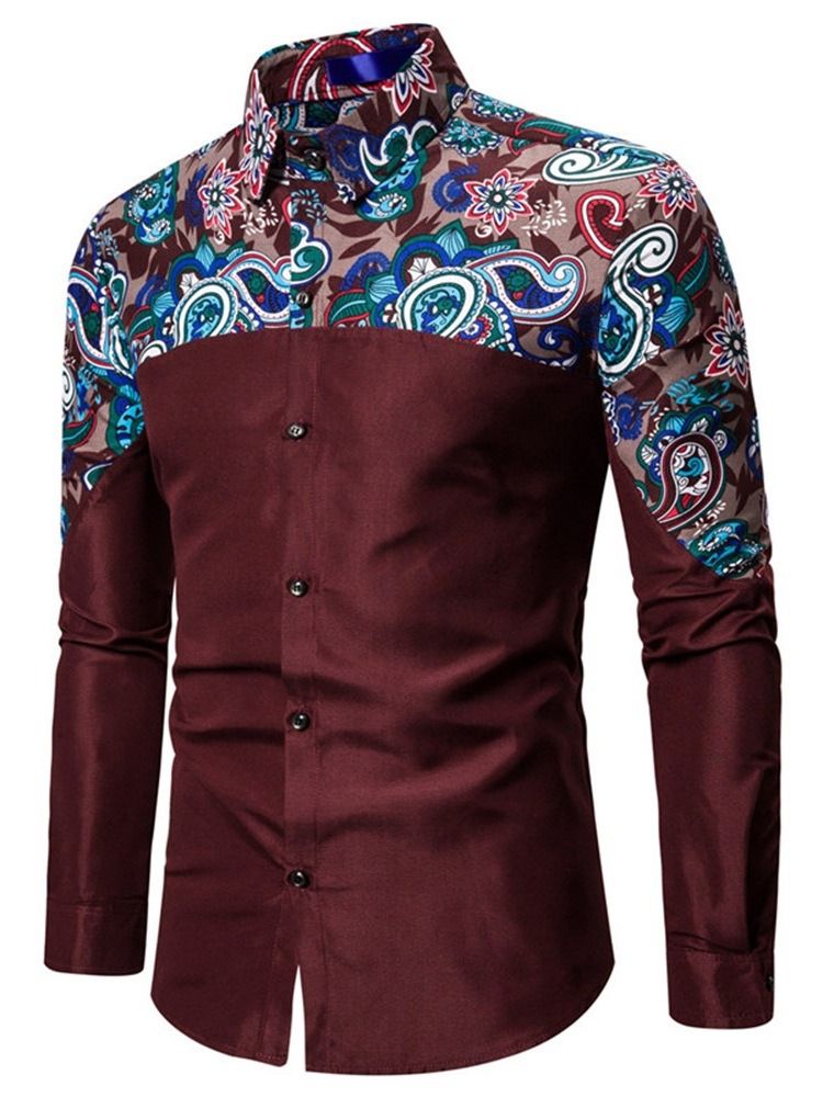 Print Floral Casual Singleshirt For Menn