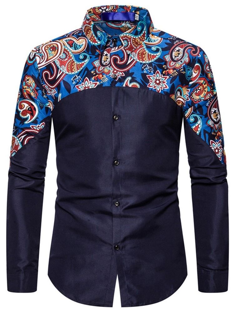 Print Floral Casual Singleshirt For Menn