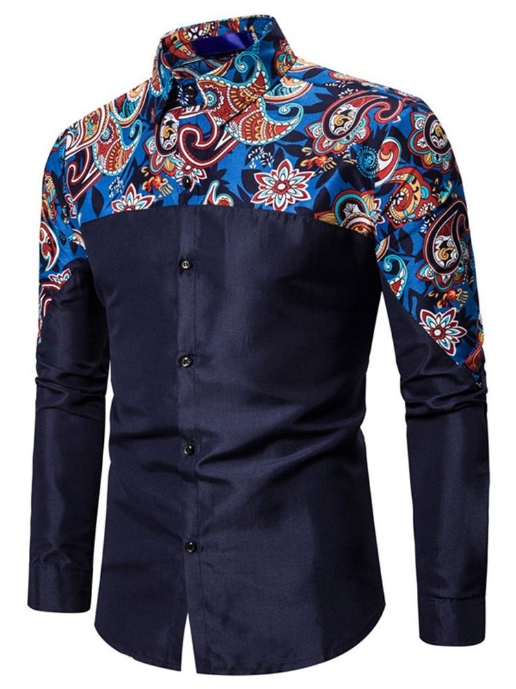 Print Floral Casual Singleshirt For Menn