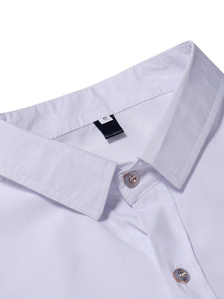 Printed Plain Slim Button Up Mens Casual Dress Shirts