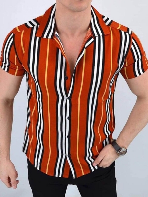 Stripe Casual Button Single-breasted Herre Shirt