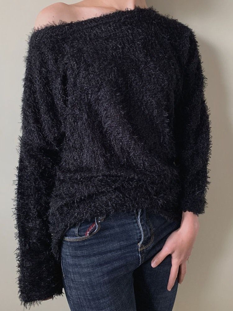 Regular Thin Mid-length Loose Sweater For Kvinner