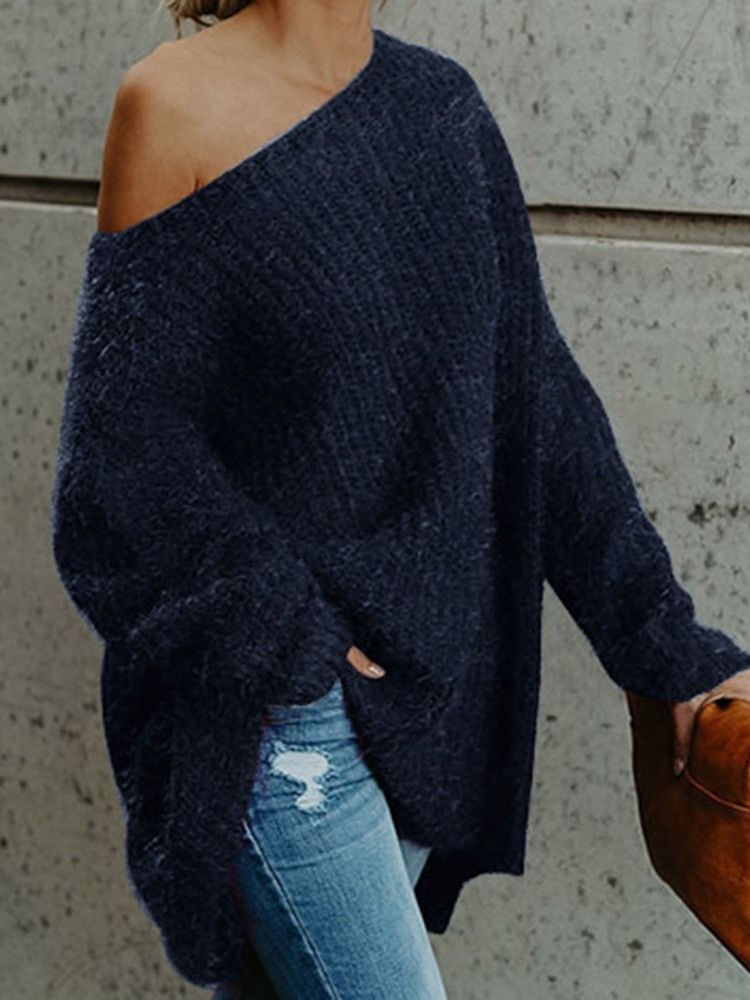 Regular Thin Mid-length Loose Sweater For Kvinner