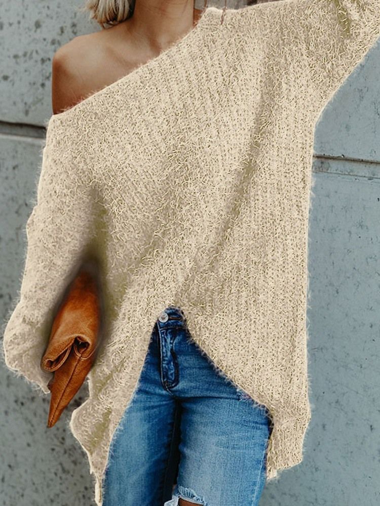 Regular Thin Mid-length Loose Sweater For Kvinner