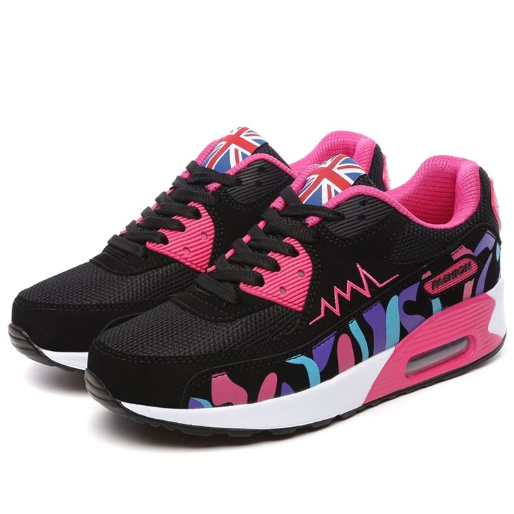 Mesh Round Toe Lace-up Dame Athletic Shoes Sneaker