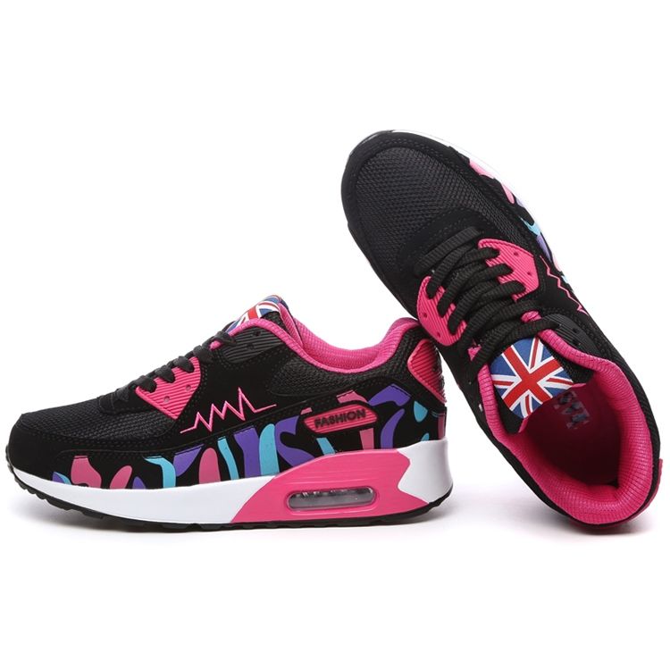 Mesh Round Toe Lace-up Dame Athletic Shoes Sneaker