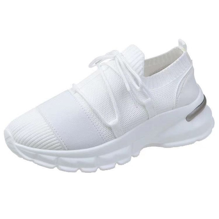 Round Toe Cross Strap Mid-cut Upper Mesh Sneakers For Kvinner