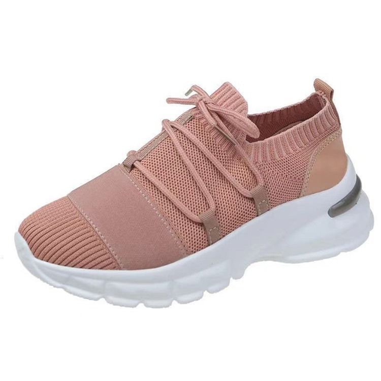 Round Toe Cross Strap Mid-cut Upper Mesh Sneakers For Kvinner