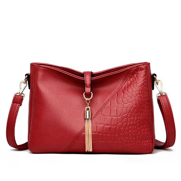 Alligator Embossing Pu Rectangle Crossbody Vesker For Kvinner