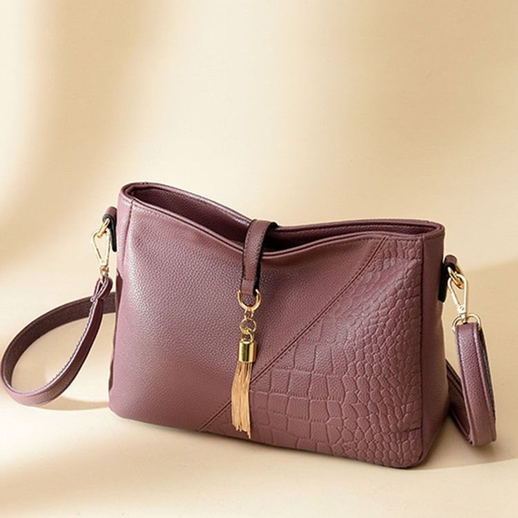 Alligator Embossing Pu Rectangle Crossbody Vesker For Kvinner