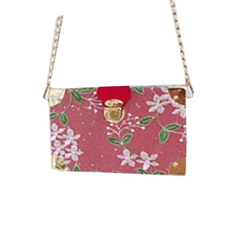 Broderi Floral Pu Flap Crossbody Vesker