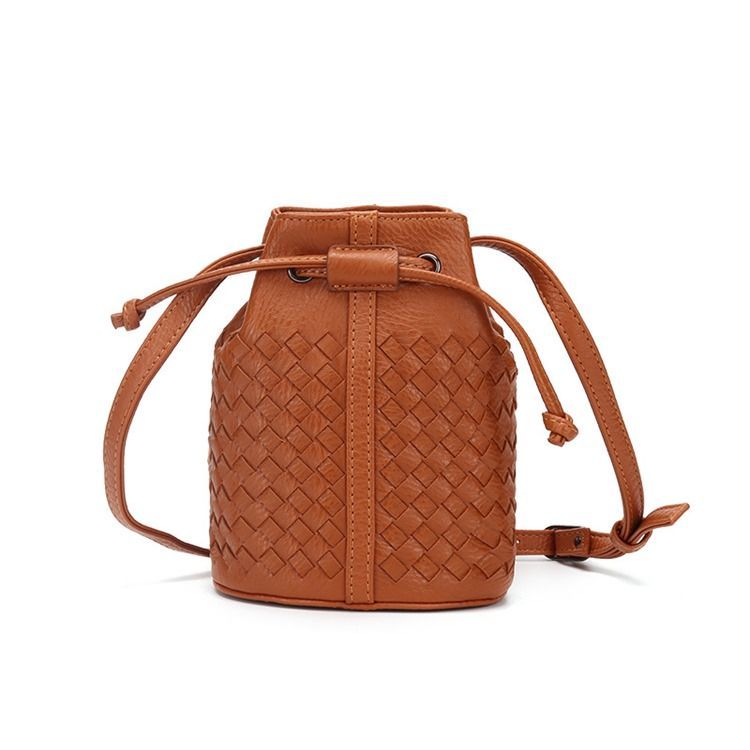 Bucket Shape Strikket Mini Crossbody Bag