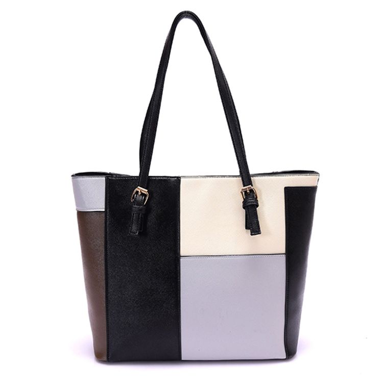 Casual Patchwork Zipper Handbag