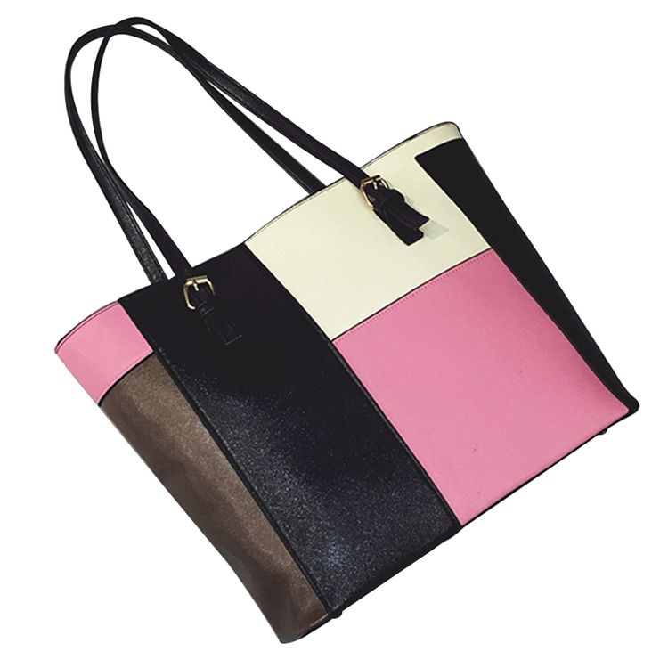 Casual Patchwork Zipper Handbag