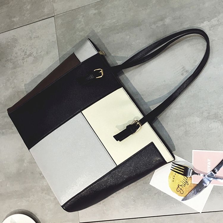 Casual Patchwork Zipper Handbag