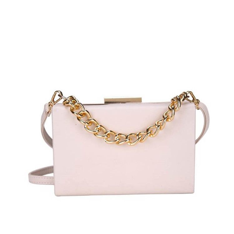 Chain Plain Pu Flap Crossbody Bag