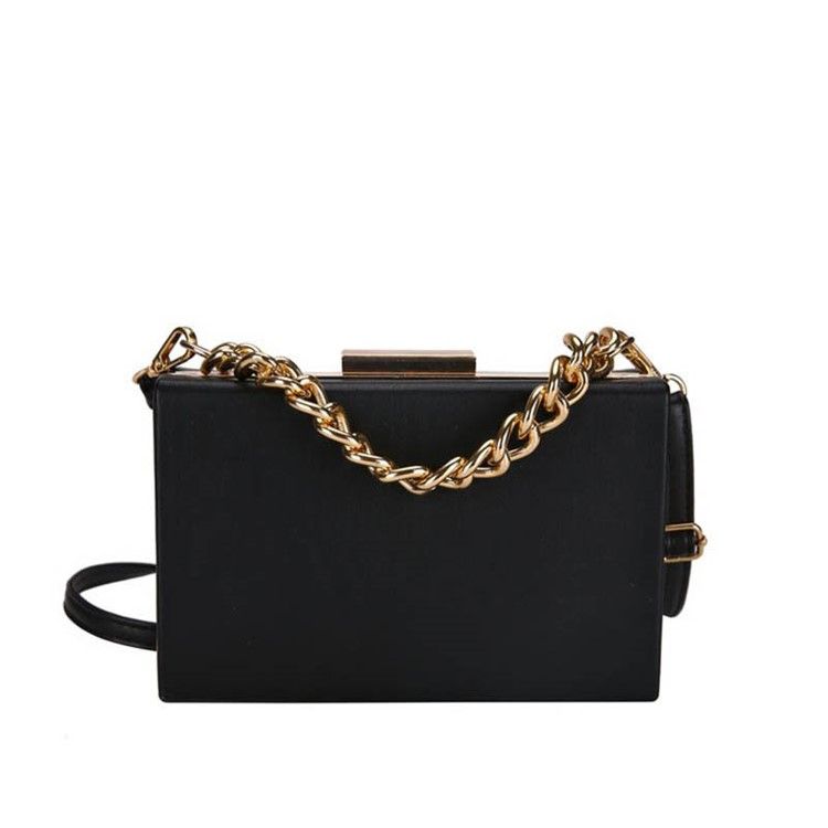 Chain Plain Pu Flap Crossbody Bag