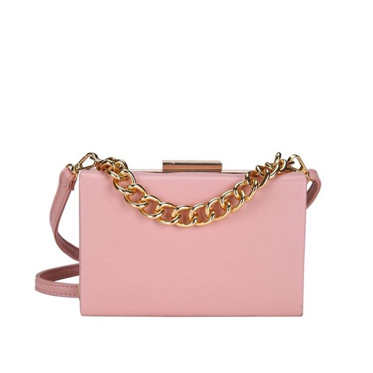 Chain Plain Pu Flap Crossbody Bag