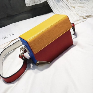 Color Block Rivet Medium Crossbody Bag