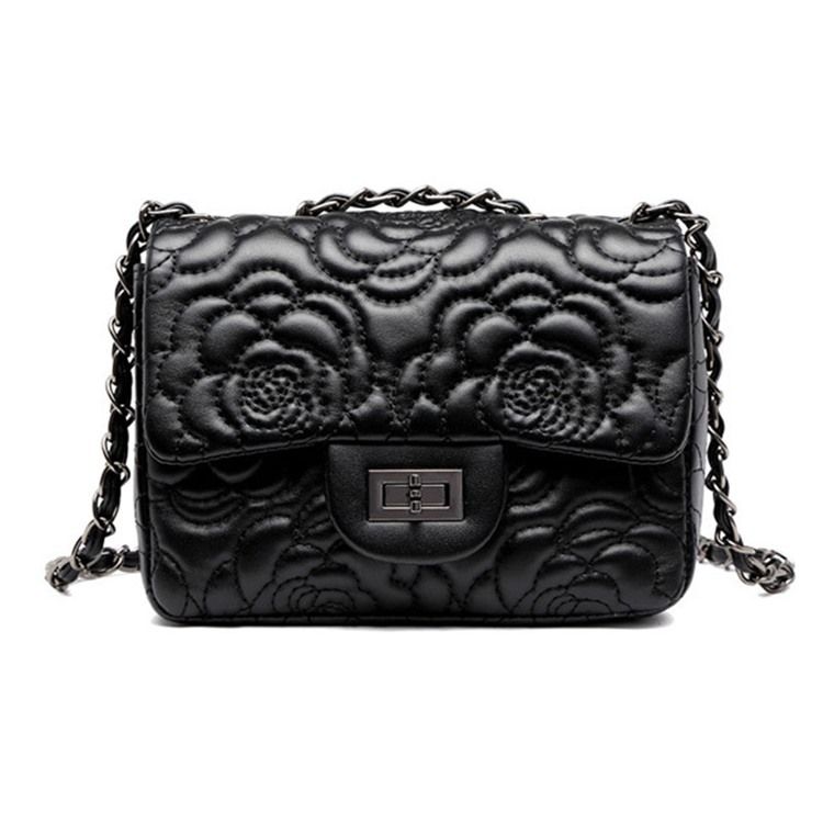 Embossing Floral Pu Rectangle Crossbody Bags