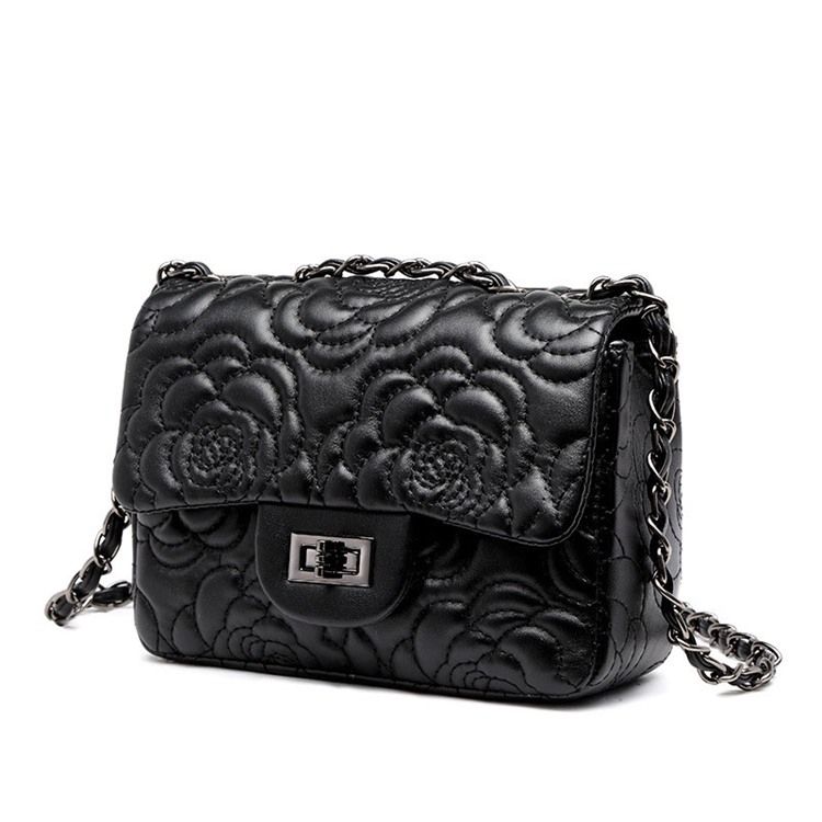 Embossing Floral Pu Rectangle Crossbody Bags