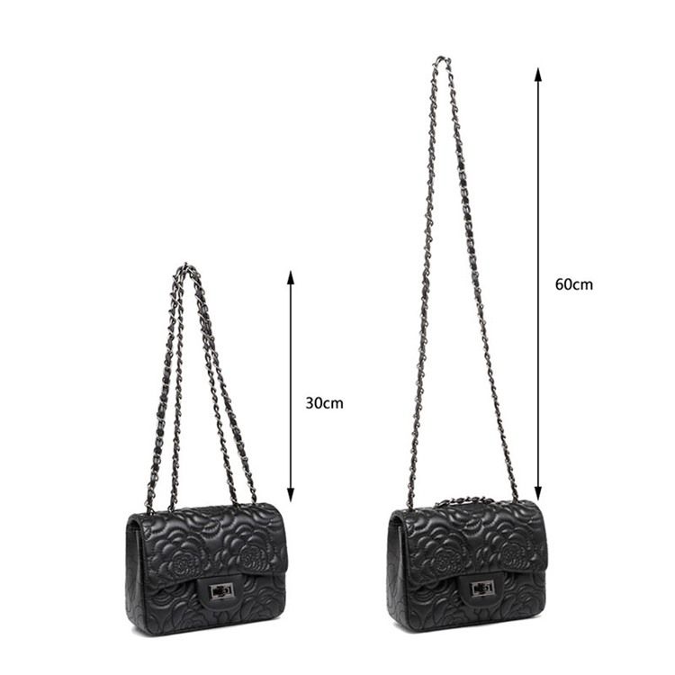 Embossing Floral Pu Rectangle Crossbody Bags