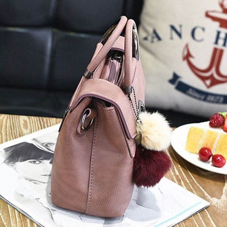 Ensfarget Plysjkule Anheng Crossbody Bag