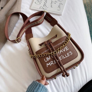 Letter Pu Tråd Rektangel Crossbody Vesker