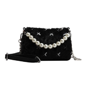 Pu Chain Circular Winter Crossbody Vesker