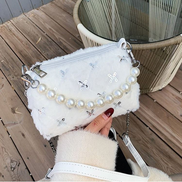 Pu Chain Circular Winter Crossbody Vesker