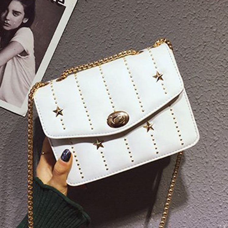 Rivet Pu Rectangle Crossbody Vesker