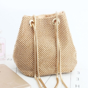 Satin Diamond Plain Barrel-shaped Shoulder Bags