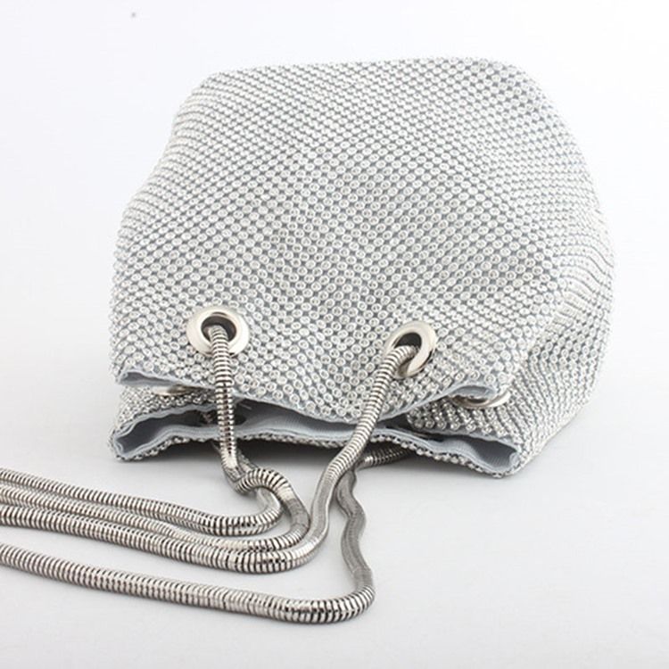 Satin Diamond Plain Barrel-shaped Shoulder Bags