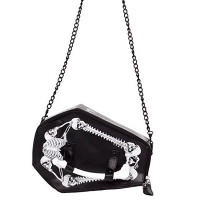 Skull Pu Thread Trunk Tote Bags