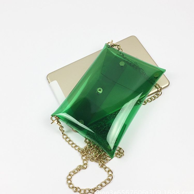 Vanlig Kjede Pvc-rektangel Crossbody-vesker