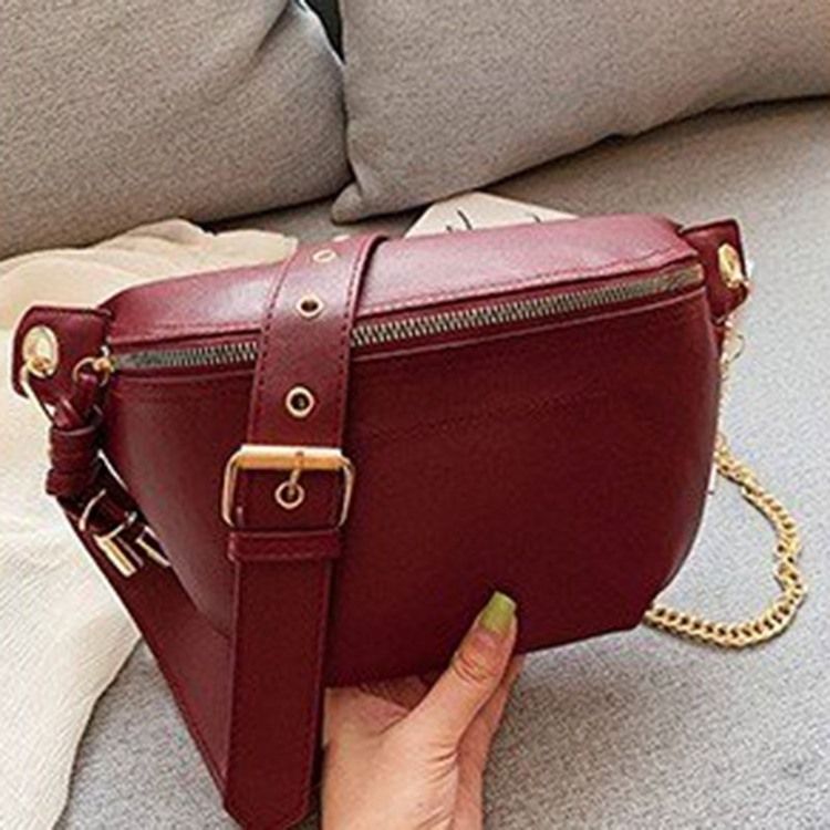 Vanlige Glidelås Sadel Crossbody Vesker