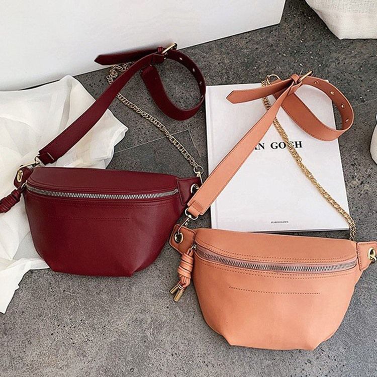 Vanlige Glidelås Sadel Crossbody Vesker