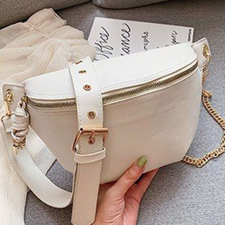 Vanlige Glidelås Sadel Crossbody Vesker