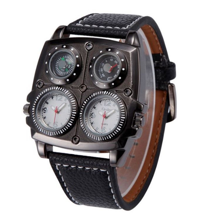 Herretermometer Kompass Dual Time Zone Watch