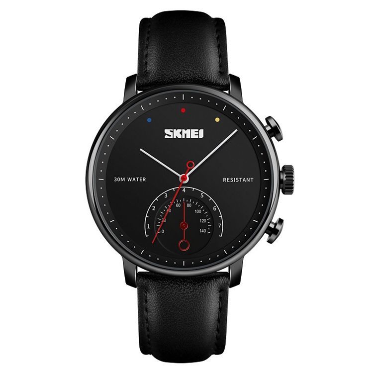 Leather Men Big Dial Watch