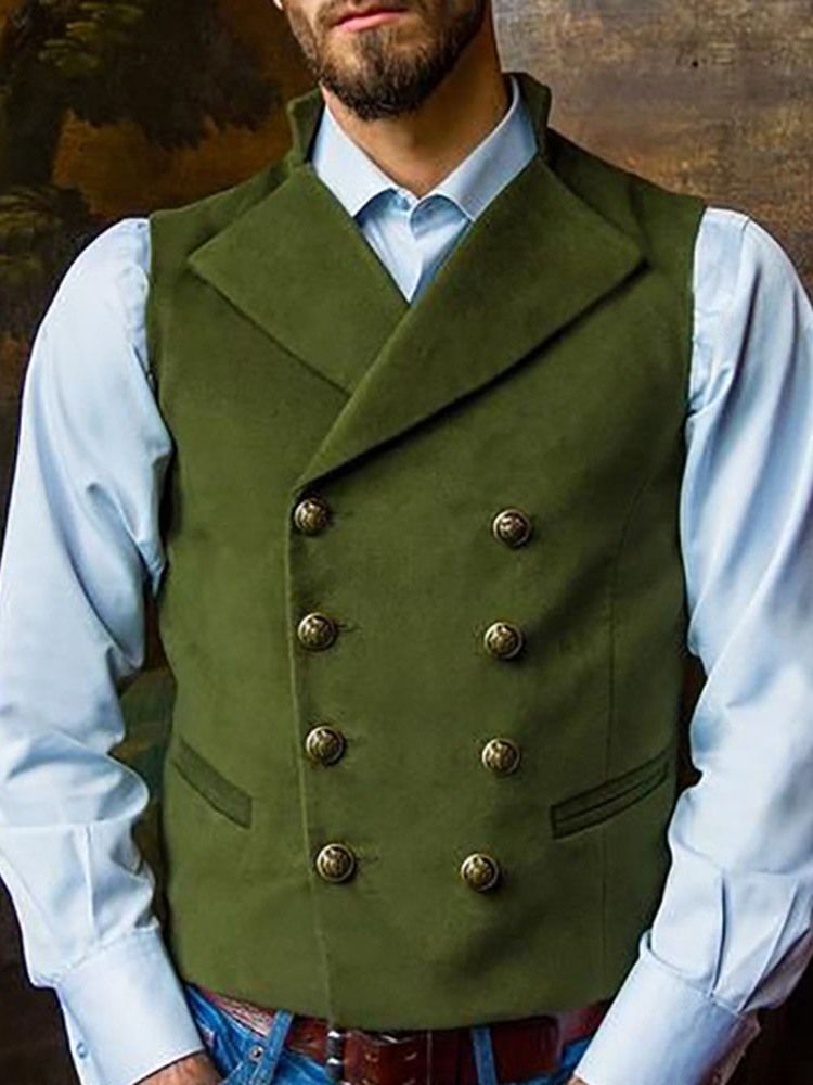 Button Europeisk Vest For Menn