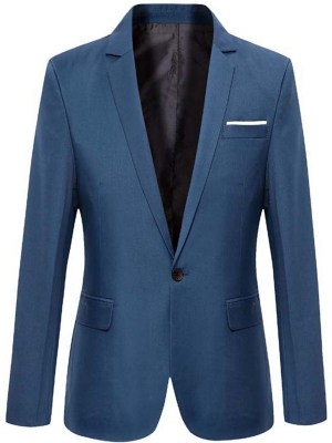 Ensfarget Vogue En Knapp Slim Slim Blazer For Menn