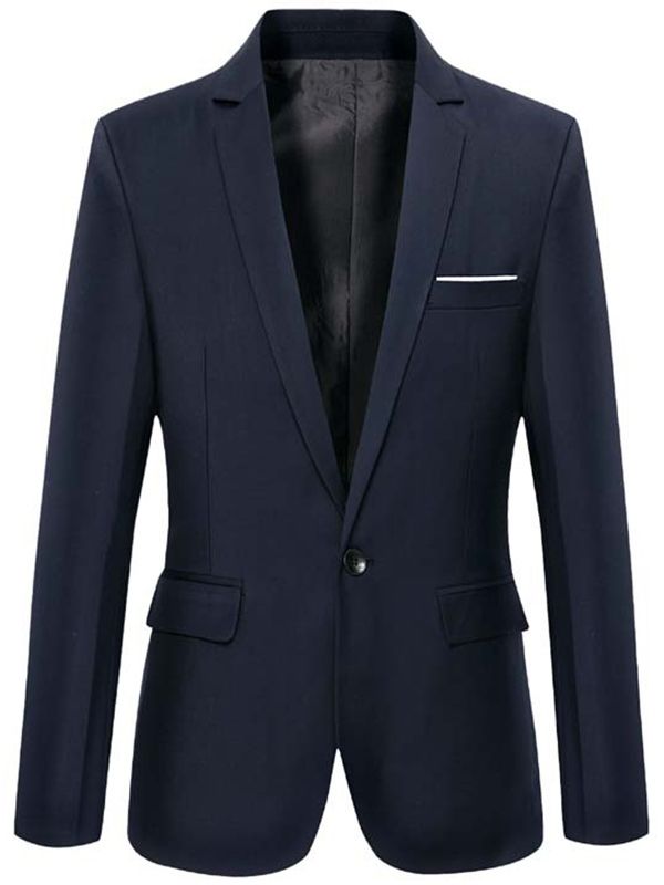 Ensfarget Vogue En Knapp Slim Slim Blazer For Menn