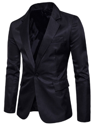 Herreklær Vanlig Hakket Revers Slim Slim Blazer