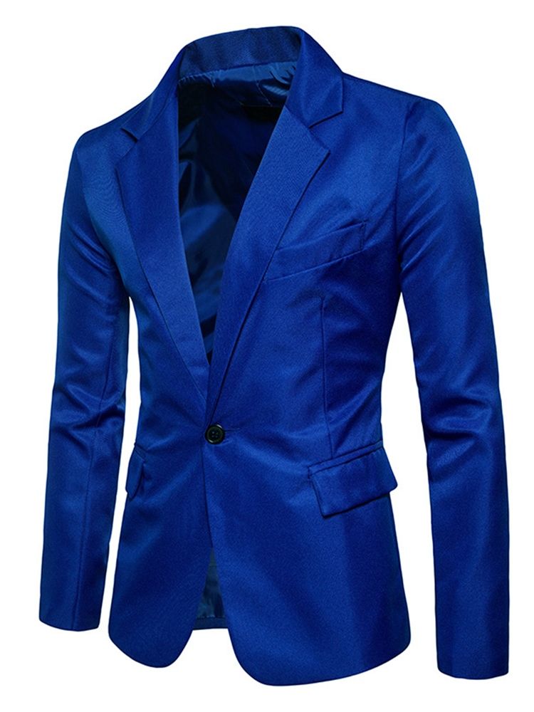 Herreklær Vanlig Hakket Revers Slim Slim Blazer