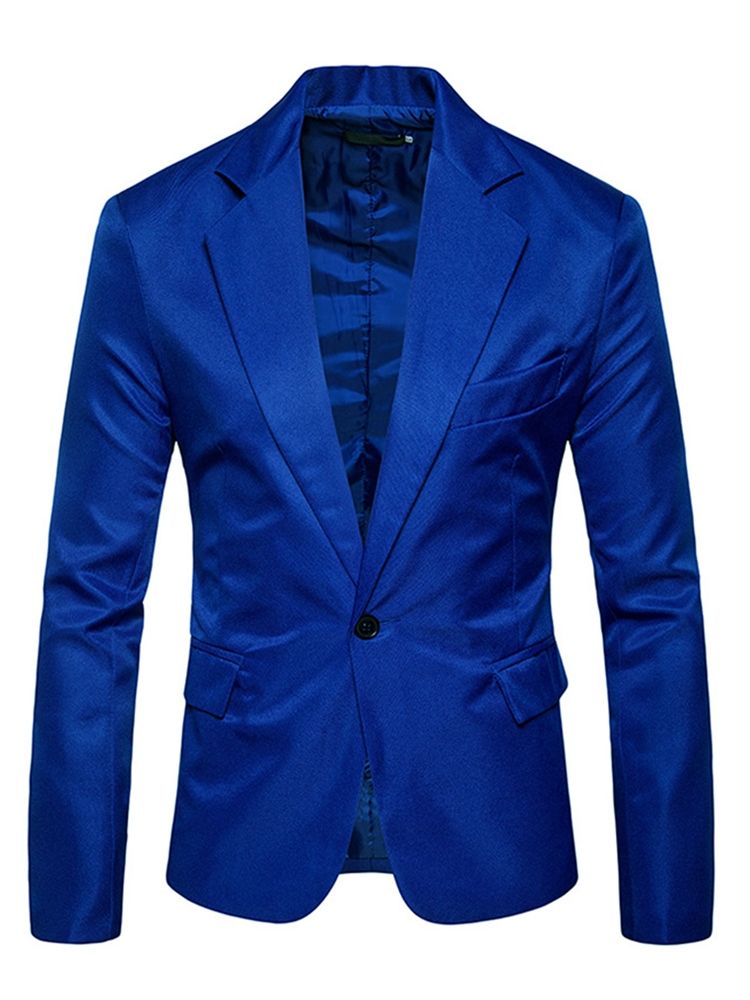 Herreklær Vanlig Hakket Revers Slim Slim Blazer