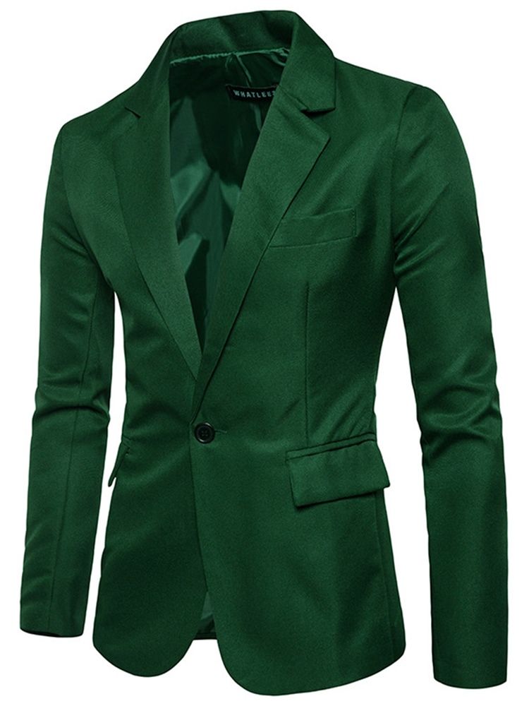 Herreklær Vanlig Hakket Revers Slim Slim Blazer