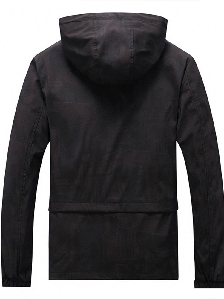 Hooded Thick Plain Slim Jacket For Menn